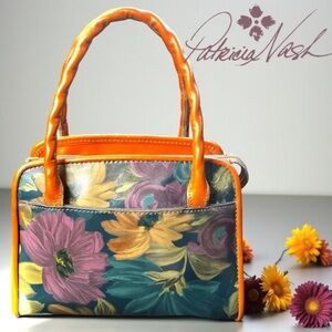 Patricia Nash Paris Satchel Purse with Floral Print